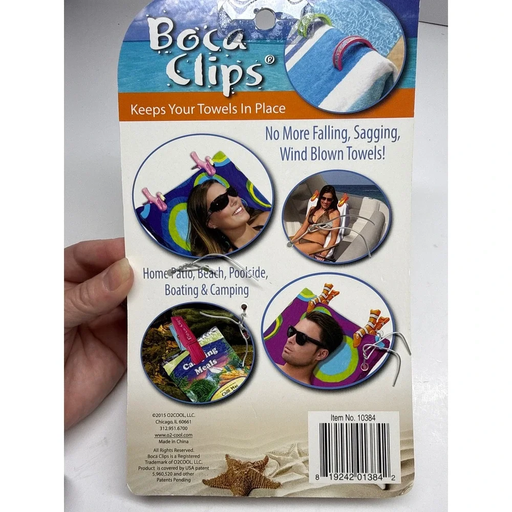 BocaClips Bangle Bracelet Beach Towel Clips 2 Pack Pink Floral Lime Green Stripe